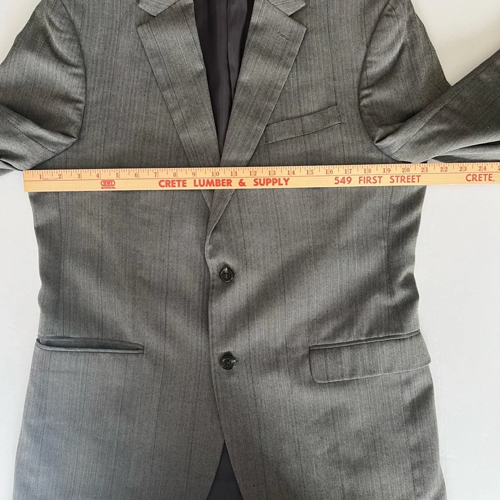 Chaps Mens Blazer Sport Coat Two Button Jacket Mens Size 40R Casual‎ Suits Grey